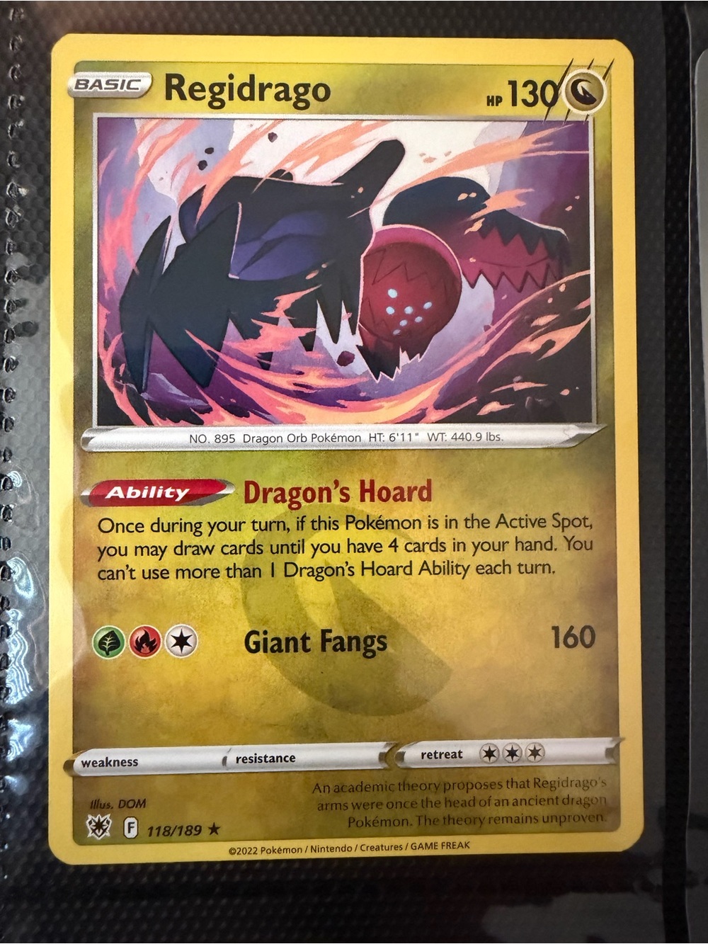 Regidrago 118/189 Reverse Holo Pokémon Card Astral Radiance 2022